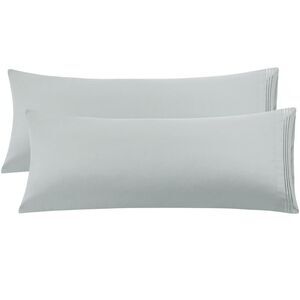 Brushed Microfiber Body Pillowcases Set of 2 20"x48" Light Gray